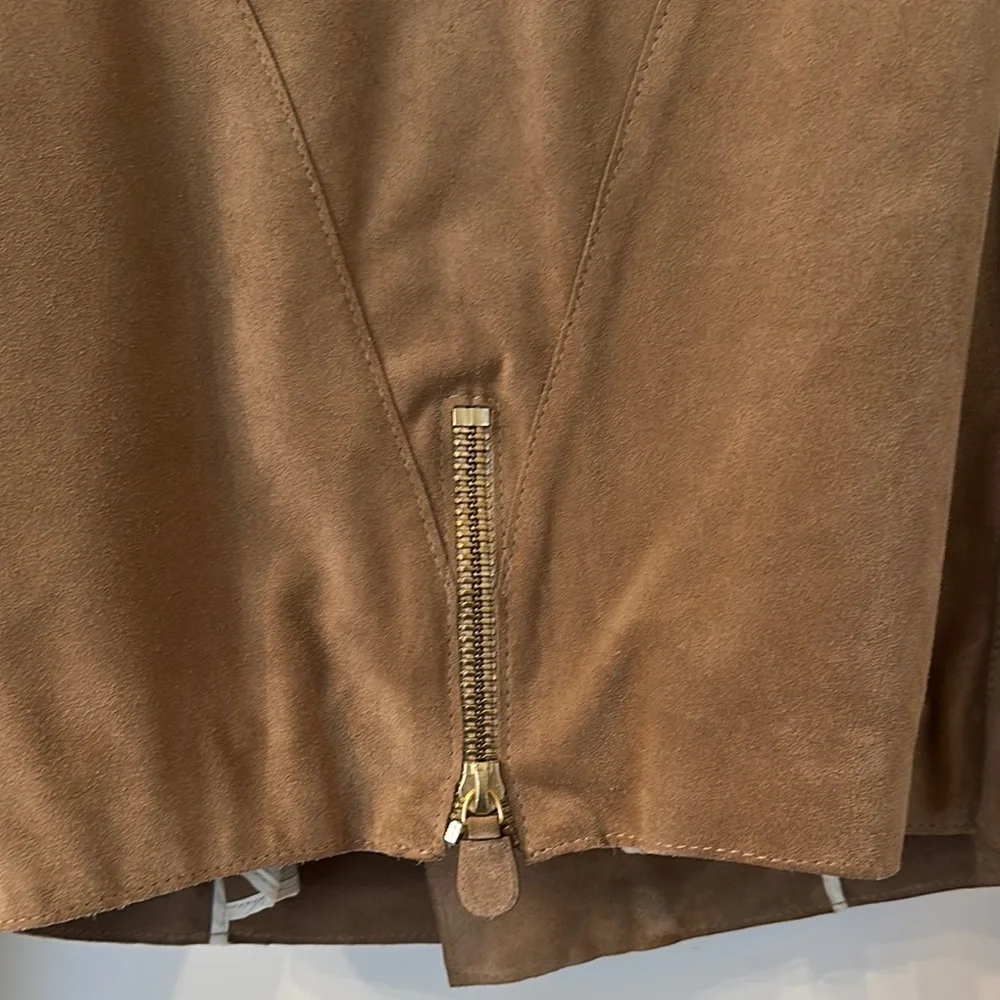 Marni Brown Leather Jacket Asymmetrical Moto Style - Picture 8 of 13